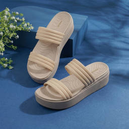 Mochi - Women Beige Casual Platform Heels