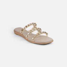Mochi - Women Antique Gold Flats