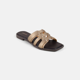 Mochi - Women Antique Gold Casual Flats
