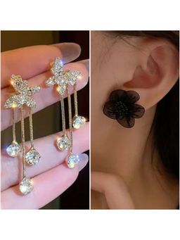 ESTAILO FASHION - Butterfly and Sunflower Glow Earrings (Pack of 2)