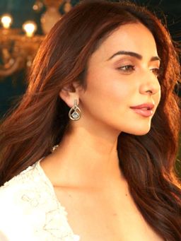 Accessher - Gold-Plated American Diamond Solitaire Drop Earrings