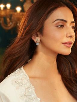 Accessher - Rose-Gold Tone American Diamond Leaf Earrings