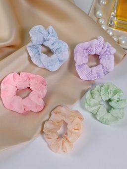 Accessher - Fluffy Faux Fur Stretchy Scrunchies (Pack of 5)
