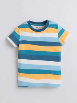Baby Nation - Boys Multicolour Striped Cotton T-Shirt