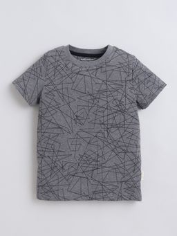 Baby Nation - Grey Boys Printed Cotton T-Shirt