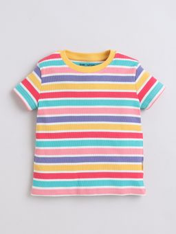 Baby Nation - Boys Multicolour Rainbow Stripe Cotton T-Shirt
