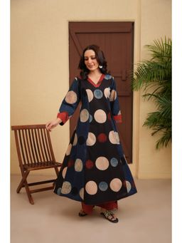 LOVE CHIC - Blue Cotton Ajrakh A-Line Kurta with Palazzo