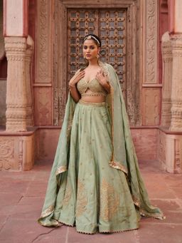 Kapda Dori - Green Lehenga with Blouse and Dupatta