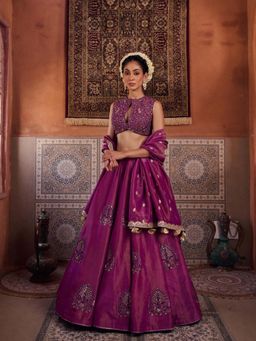 Kapda Dori - Purple Lehenga with Blouse and Dupatta