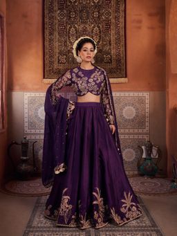 Kapda Dori - Purple Lehenga with Blouse and Dupatta