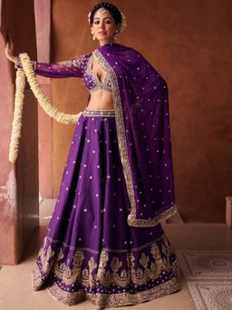 Kapda Dori - Purple Lehenga with Blouse and Dupatta