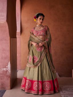 Kapda Dori - Green Lehenga with Blouse and Dupatta