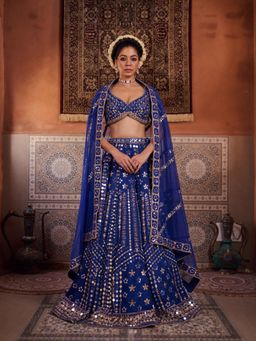 Kapda Dori - Blue Lehenga with Blouse and Dupatta