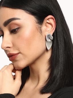 Niska - Grey and Blue Orchid Drop Earrings