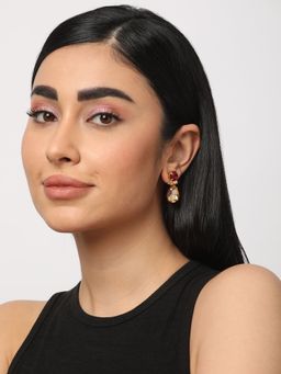 Niska - Crystal Honey Red Ruby Danglers