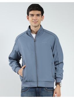 Monte Carlo - Men Blue Solid High Neck Jacket