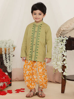 KID1 - Ekam Boys Embroidered Kurta with Dhoti (Set of 2)