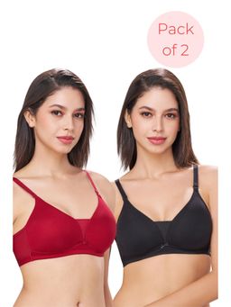 bodyline - Pixie Sangria & Black Seamless Wire-Free Padded T-Shirt Bra (Pack of 2)