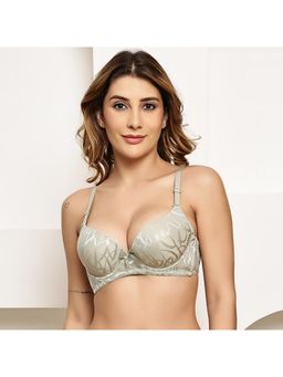 PrettyCat - Womens Green Center Bow Pushup Padded T-Shirt Bra