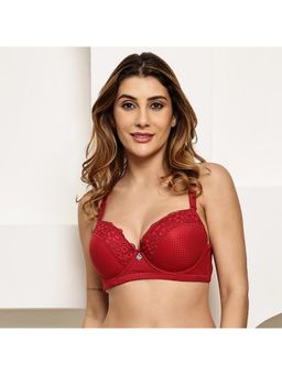 PrettyCat - Womens Red Underwire Lace T-Shirt Bra