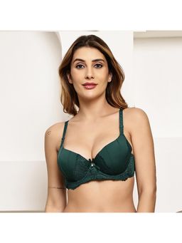 PrettyCat - Womens Green Pushup Padded Underwire Lace Bra