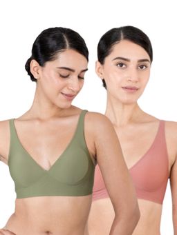 Shapercult - Multi-Color Skyn Plunge Bra (Pack of 2)