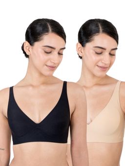 Shapercult - Multi-Color Skyn Plunge Bra (Pack of 2)