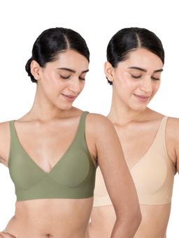 Shapercult - Multi-Color Skyn Plunge Bra (Pack of 2)