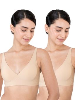 Shapercult - Beige Skyn Plunge Bra (Pack of 2)