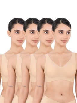 Shapercult - Beige Skyn Plunge Bra (Pack of 4)