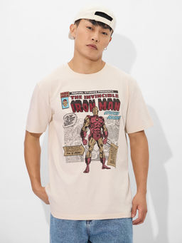 The Souled Store - Men's Off White Round Neck T-Shirt