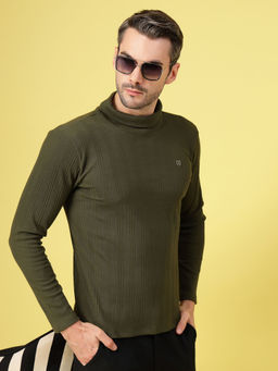 RIGO - Men's Olive Turtle Neck T-Shirt