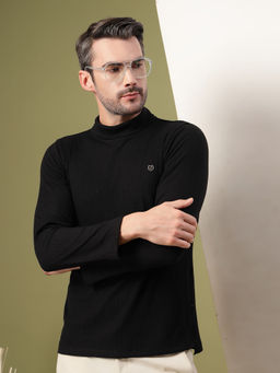 RIGO - Men's Black Turtle Neck T-Shirt