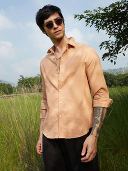 Campus Sutra - Men's Orange Collar Neck Shirt