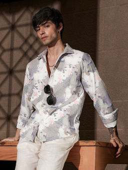 Campus Sutra - Men's Multi-Color Collar Neck Shirt