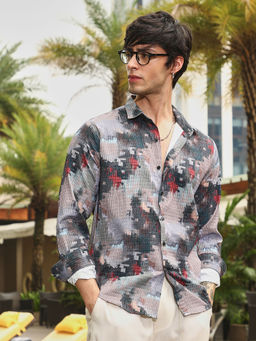 Campus Sutra - Men's Multi-Color Collar Neck Shirt