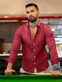 Campus Sutra - Men's Red Collar Neck Shirt