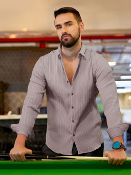 Campus Sutra - Men's Grey Collar Neck Shirt