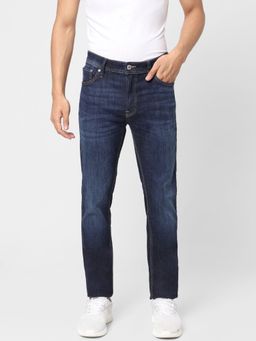 Jack & Jones - Blue Low Rise Washed Ben Skinny Jeans