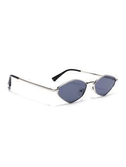 Voyage - Rhombus Sunglasses for Men & Women (Grey Lens|Silver Frame)