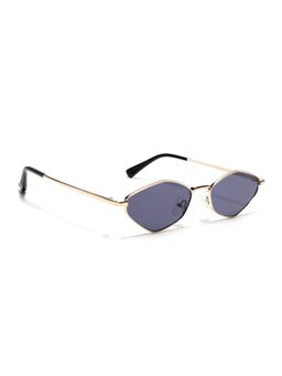 Voyage - Rhombus Sunglasses for Men & Women (Grey Lens|Golden Frame)