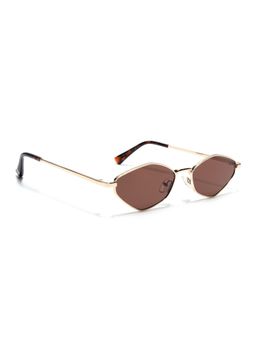 Voyage - Rhombus Sunglasses for Men & Women (Brown Lens|Golden Frame)