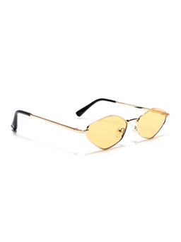 Voyage - Rhombus Sunglasses for Men & Women (Yellow Lens|Golden Frame)