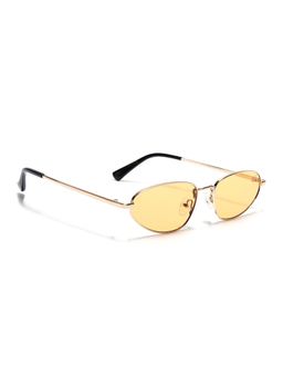Voyage - Oval Sunglasses for Men & Women (Yellow Lens|Golden Frame)