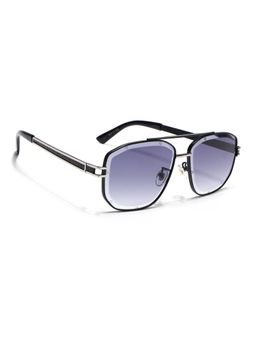 Voyage - Wayfarer Sunglasses for Men & Women (Grey & Clear Lens|Black & Silver Frame)