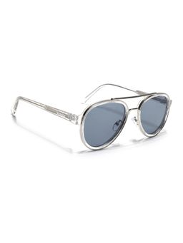 Voyage - Aviator Sunglasses for Men & Women (Grey Lens|Silver & Transparent Frame)