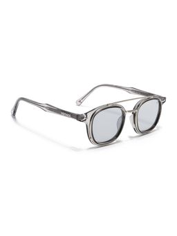 Voyage - Wayfarer Sunglasses for Men & Women (Grey Lens|Silver & Transparent Grey Frame)