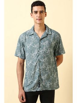 Allen Solly - Men Grey Relaxed Fit Printed Half Sleeves Casual Shirt