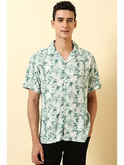 Allen Solly - Men Green Relaxed Fit Printed Half Sleeves Casual Shirt