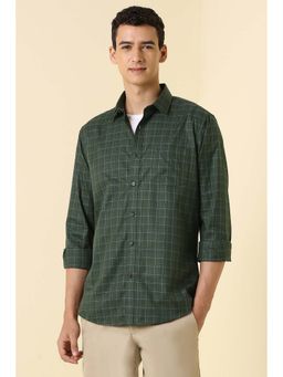 Allen Solly - Men Green Check Full Sleeves Casual Shirt